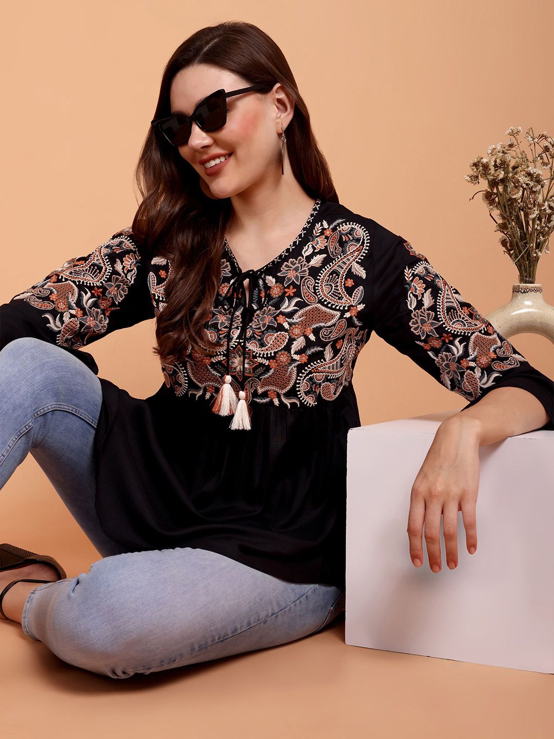 Daisy Dreams Short Kurti - Black