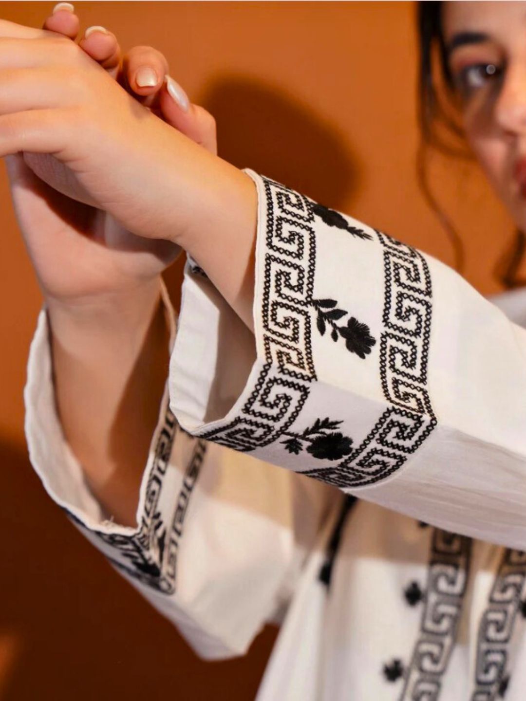 Athena's Bloom Short Kurti - White