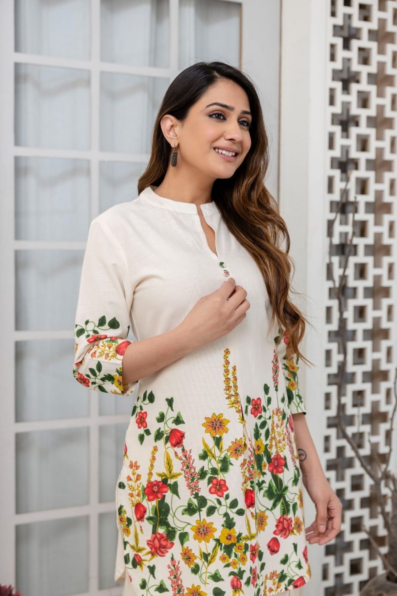 Basant Bliss Coord Set - Yellow and Red