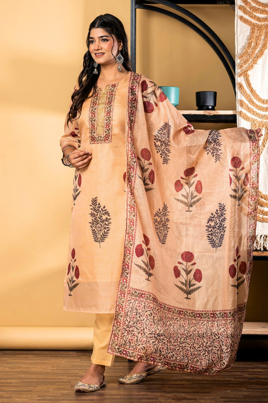 Amber Petals Kurta Set With Dupatta