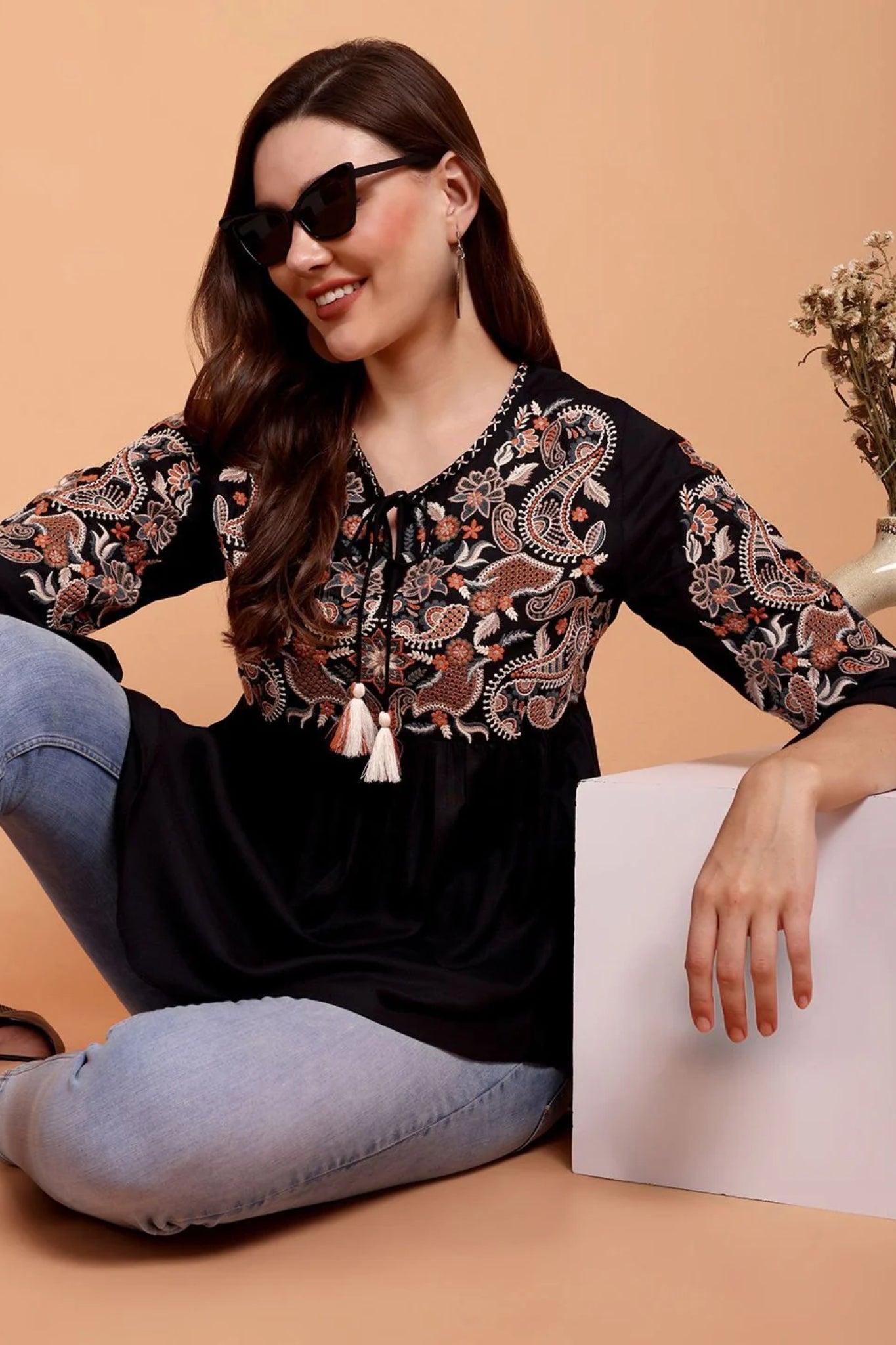 Daisy Dreams Short Kurti - Black