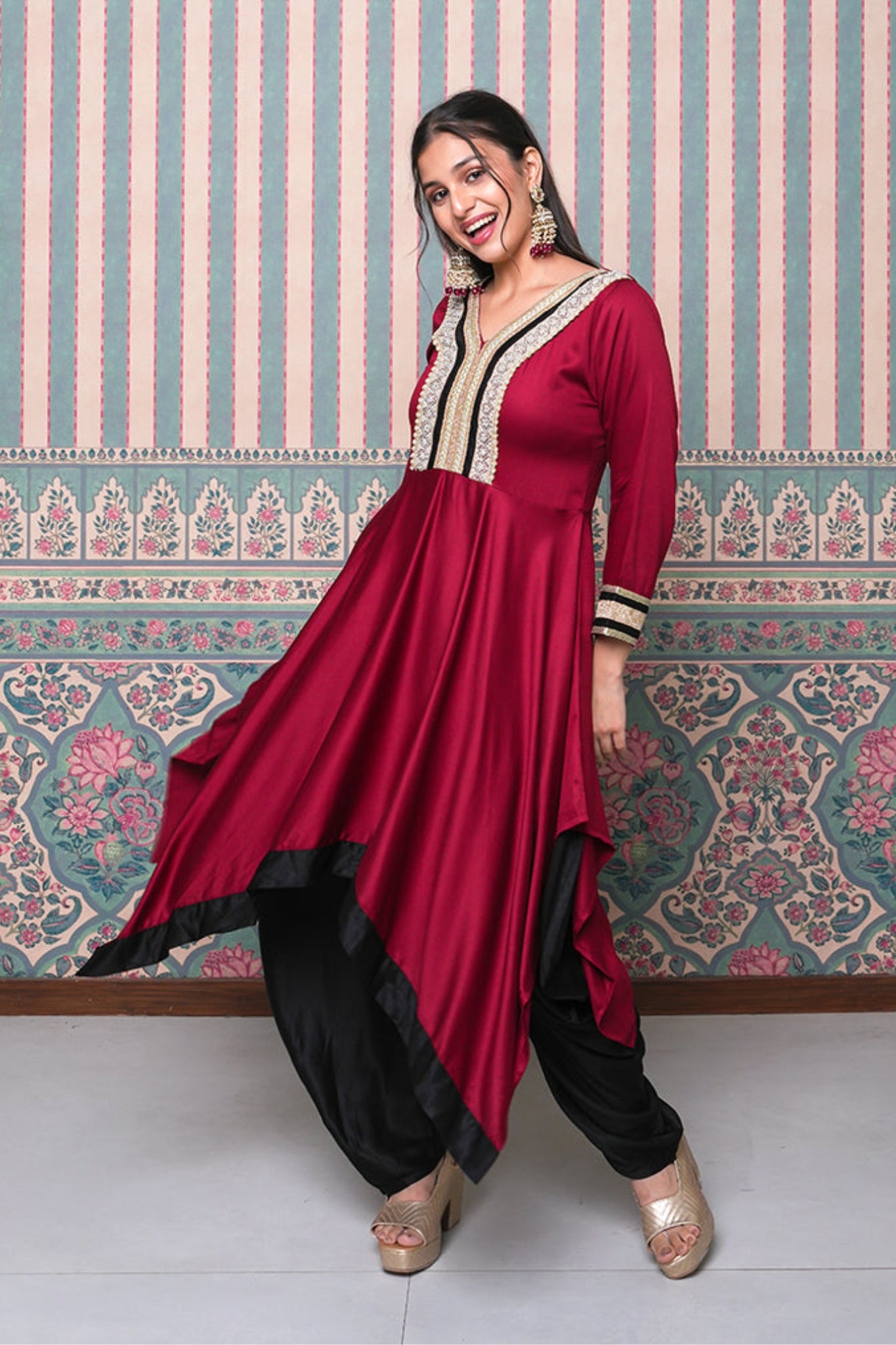 Rani Bling Coord Set - Maroon