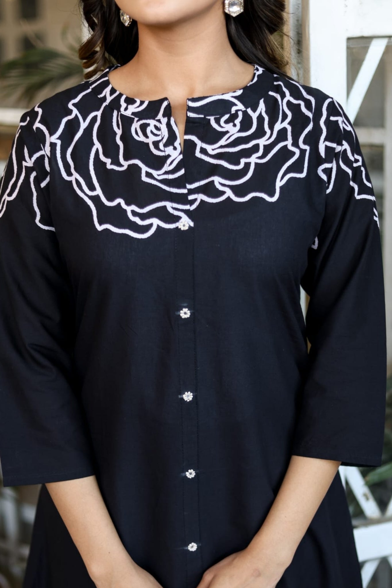 Rosette Charm Coord Set - Black