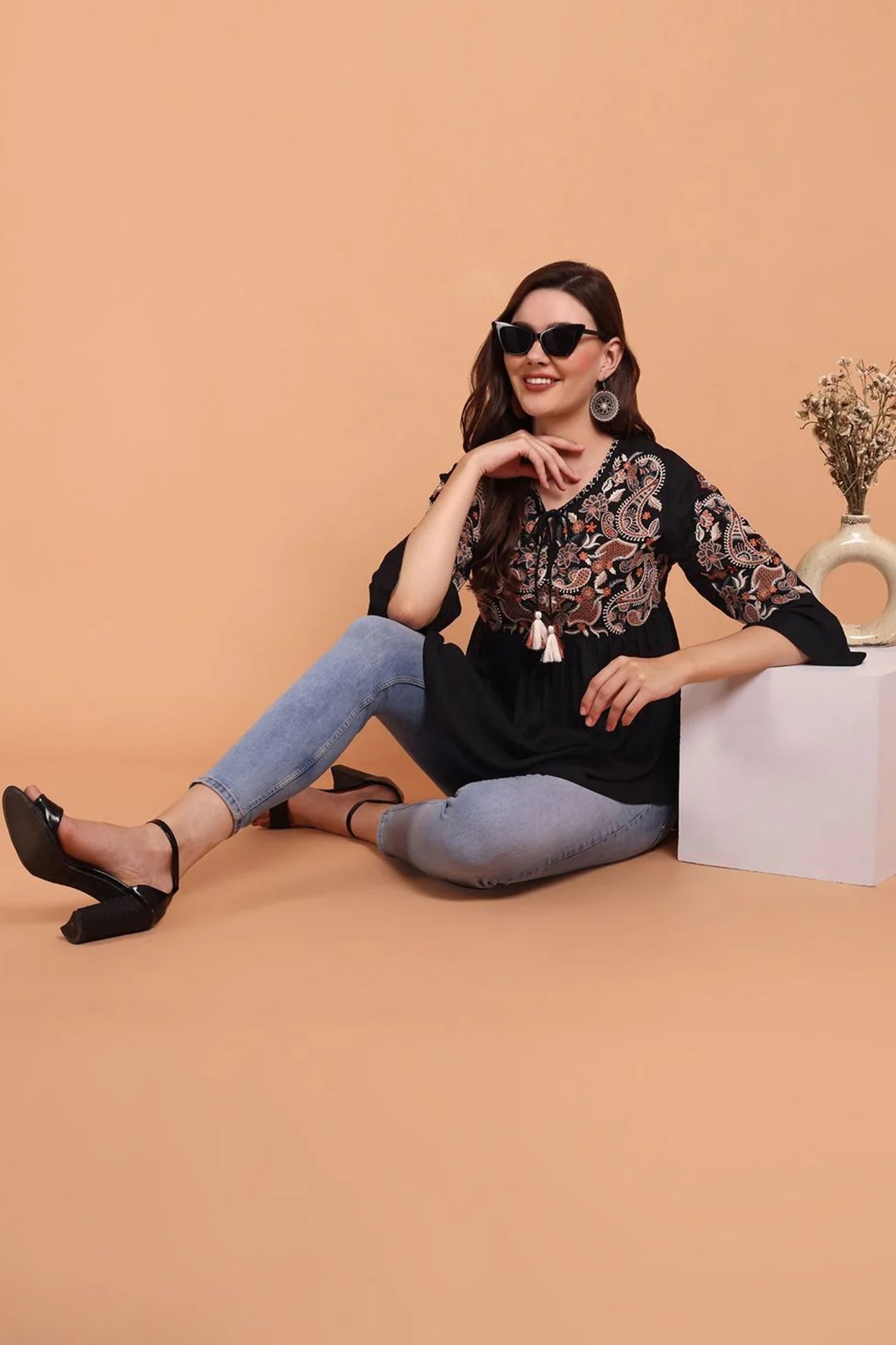 Daisy Dreams Short Kurti - Black