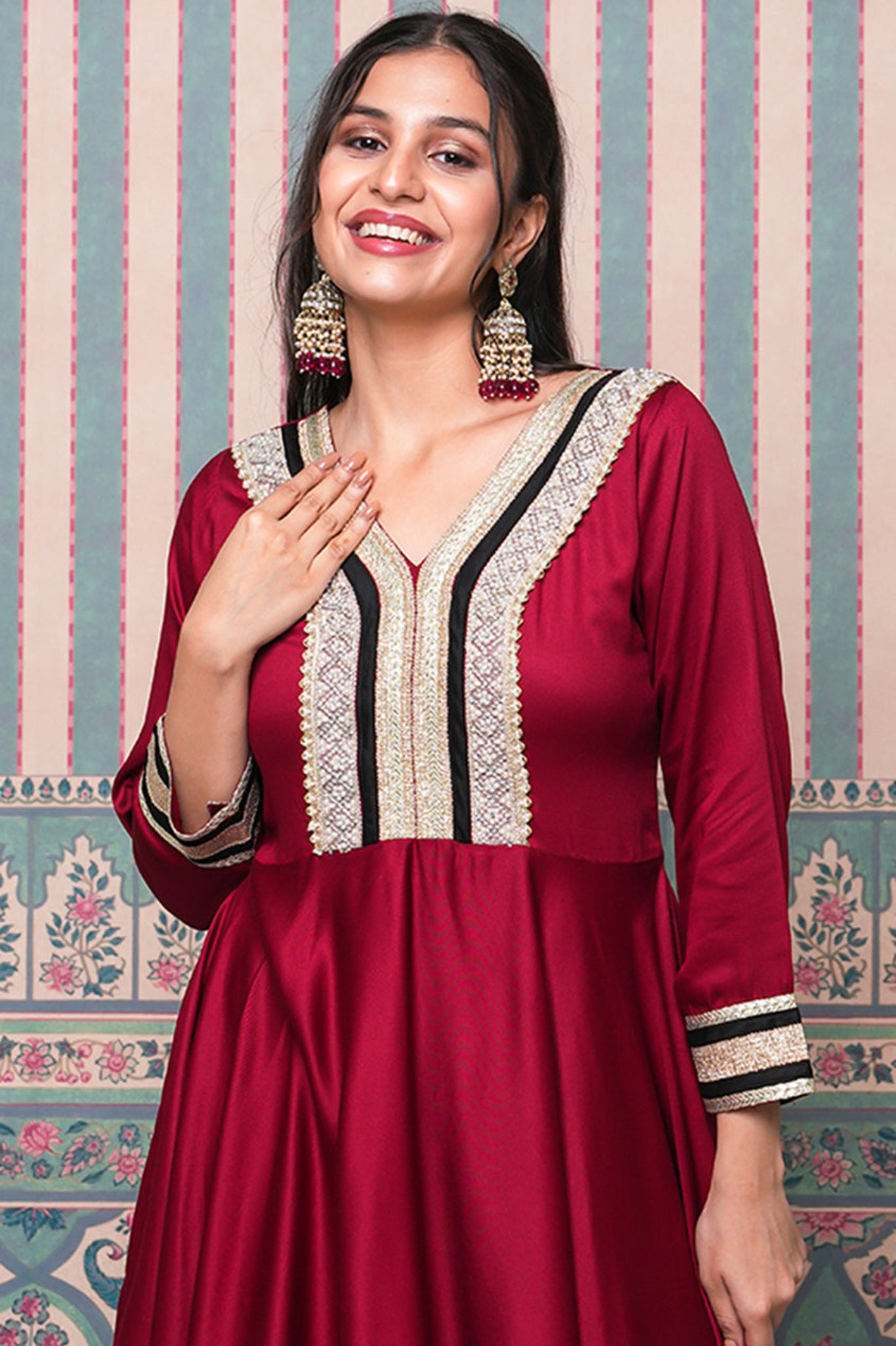 Rani Bling Coord Set - Maroon