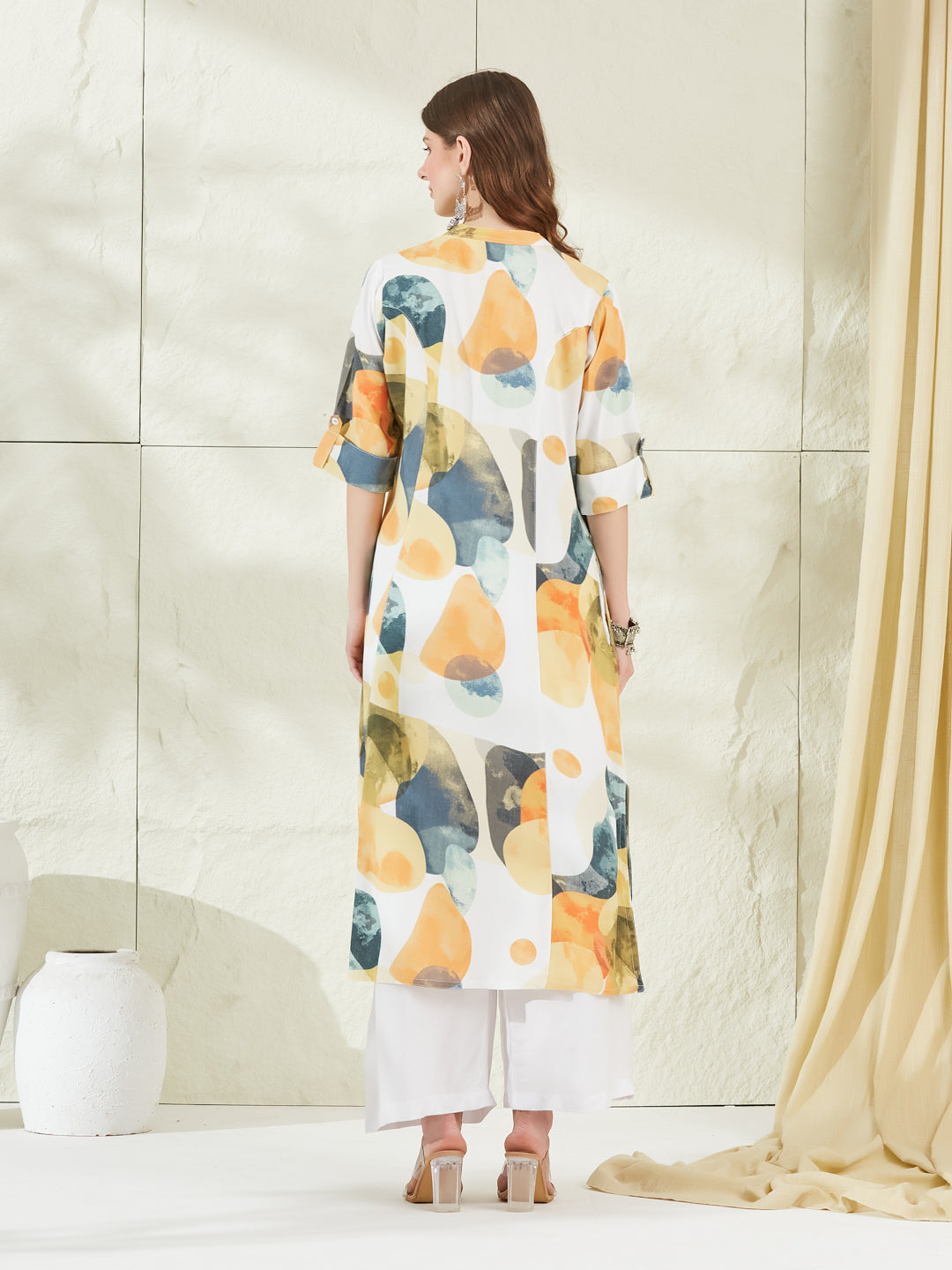 Aqua Green Rayon A-Line Kurta