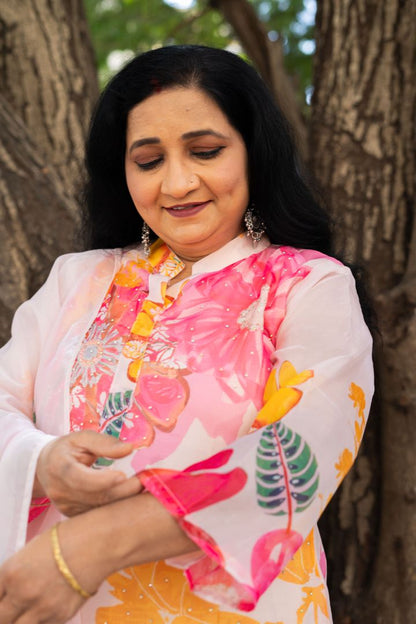 A Blooming Sunrise Straight Kurta Set With Dupatta