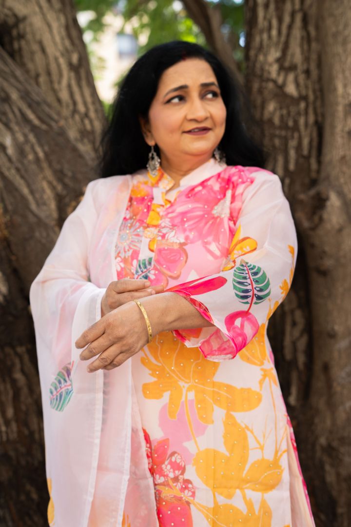 A Blooming Sunrise Straight Kurta Set With Dupatta