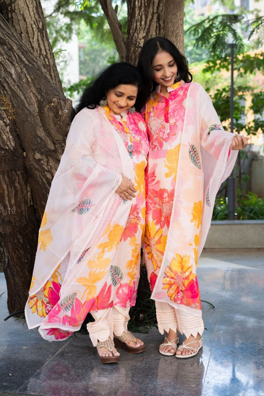 A Blooming Sunrise Straight Kurta Set With Dupatta