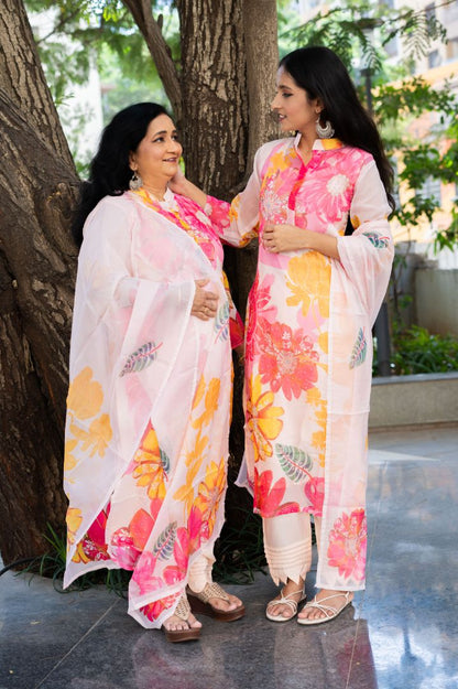 A Blooming Sunrise Straight Kurta Set With Dupatta