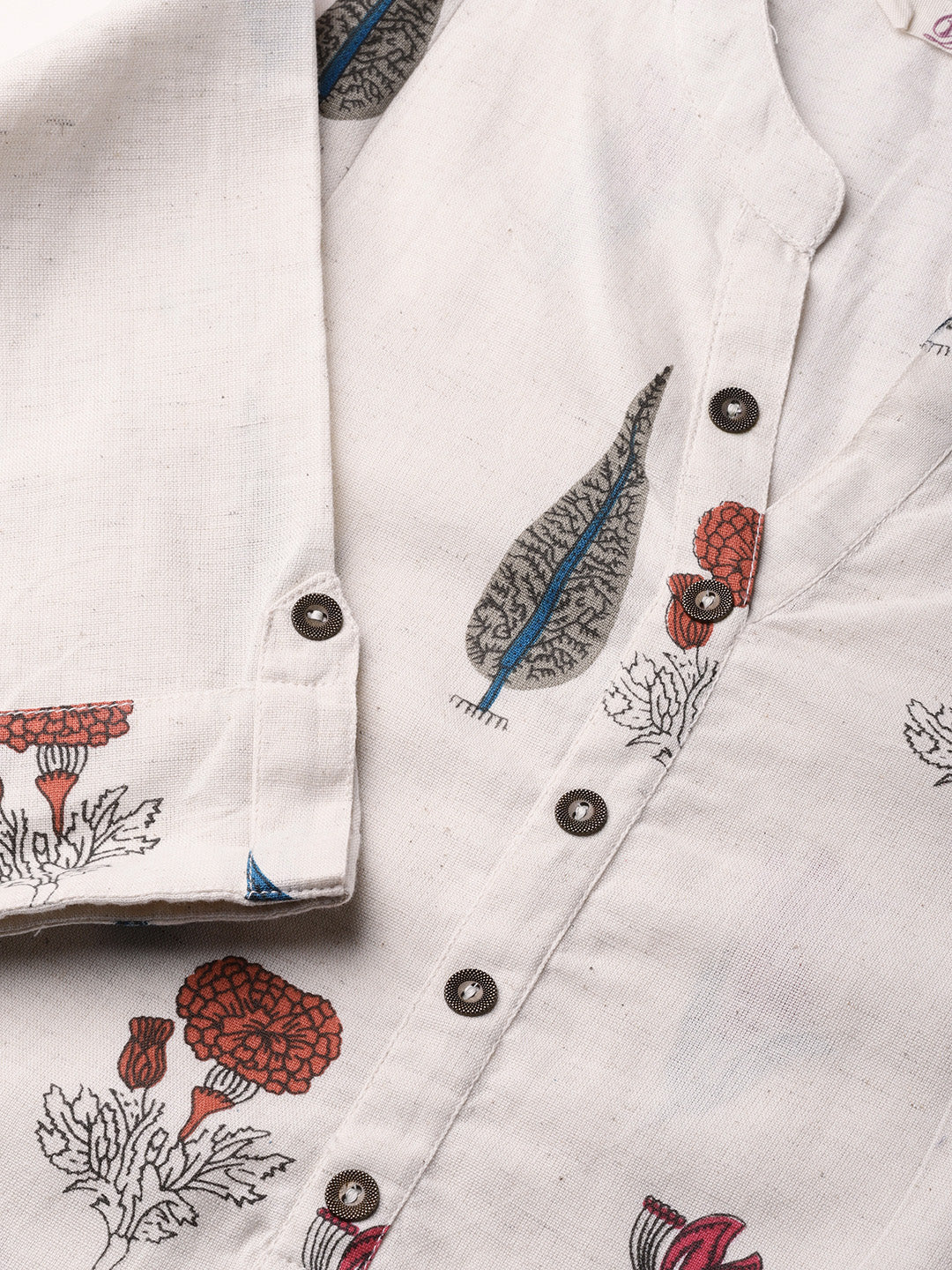 Women's Off White Regular A-Line Calf Long Kurta