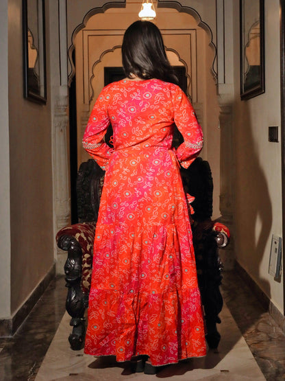  Bandhej Printed Anarkali Kurta - world.com