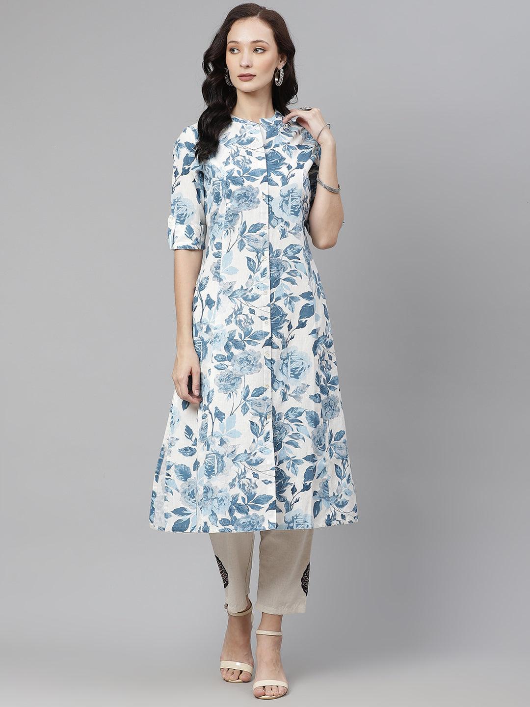  Floral Print Cotton Kurta -  world