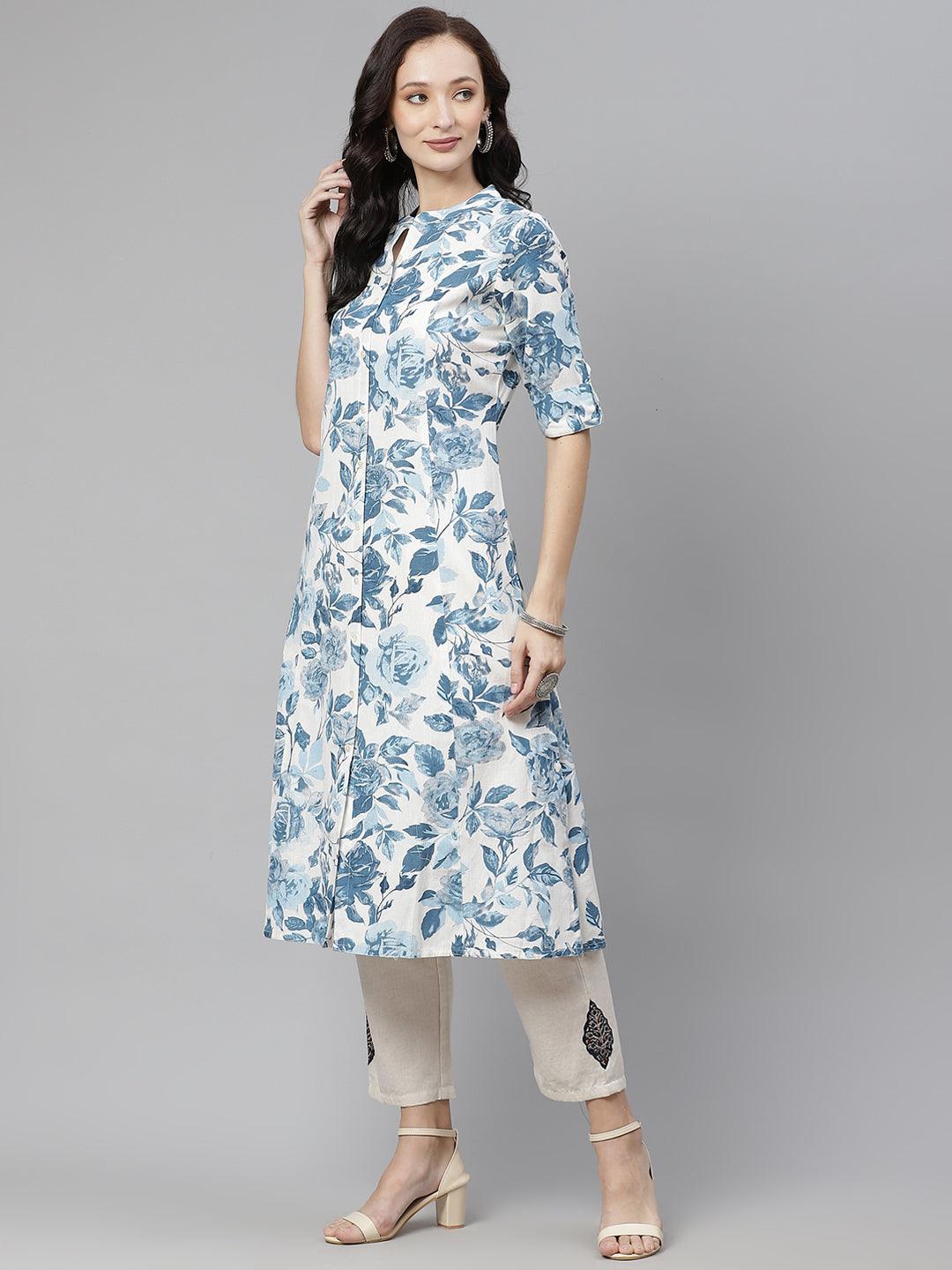  Floral Print Cotton Kurta -  world