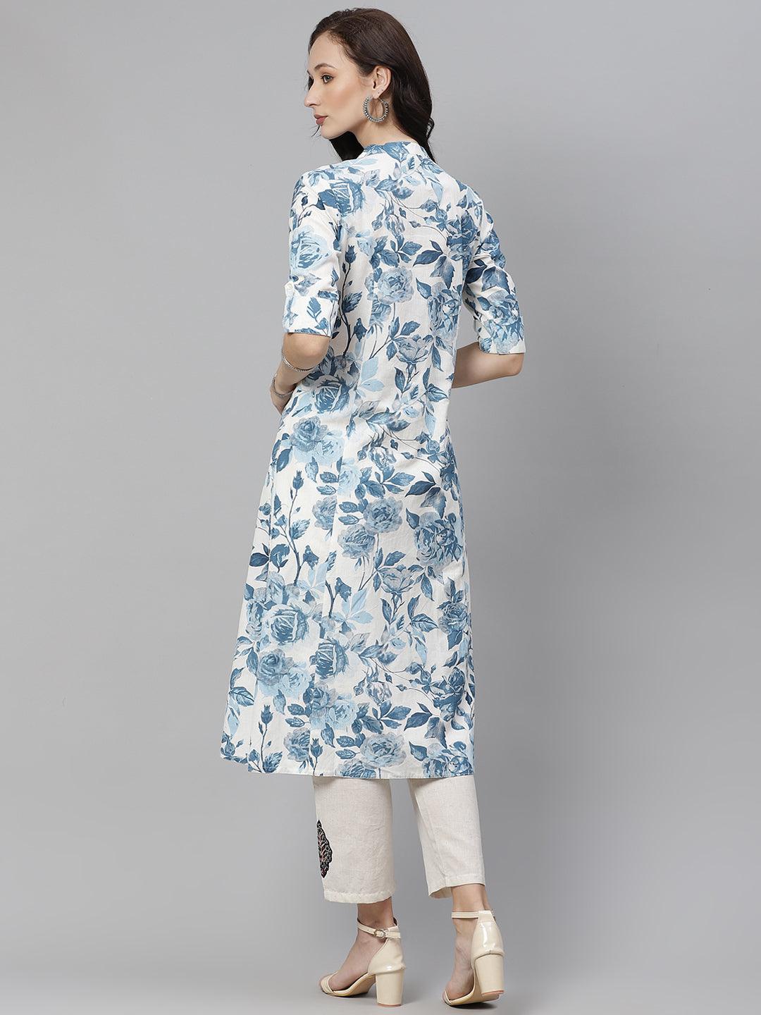  Floral Print Cotton Kurta -  world