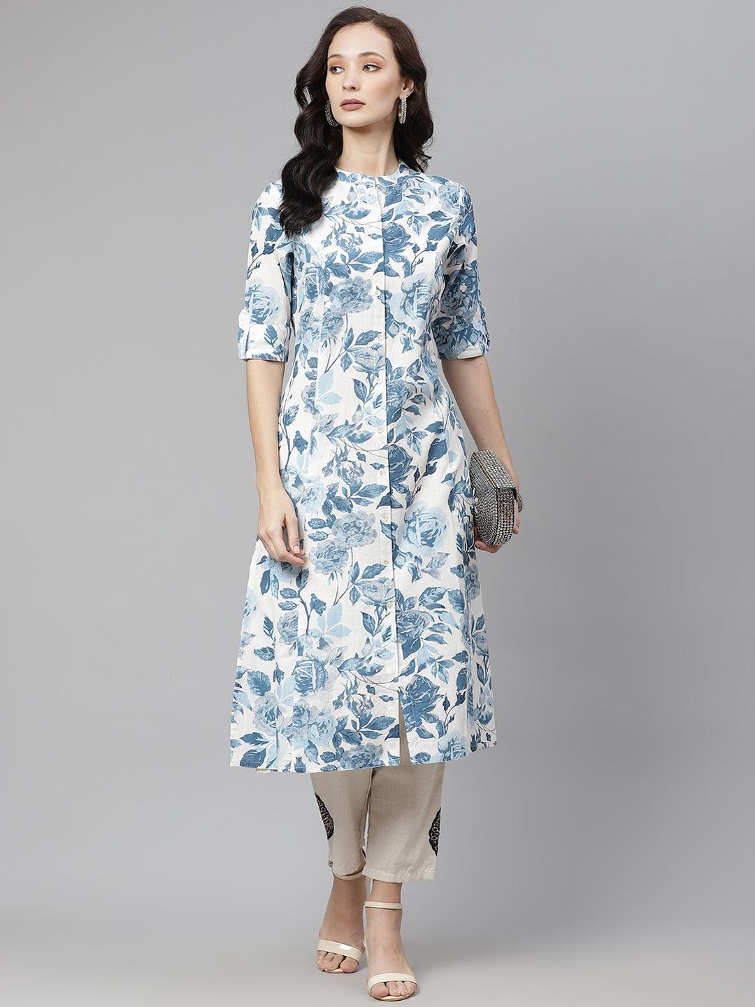  Floral Print Cotton Kurta -  world