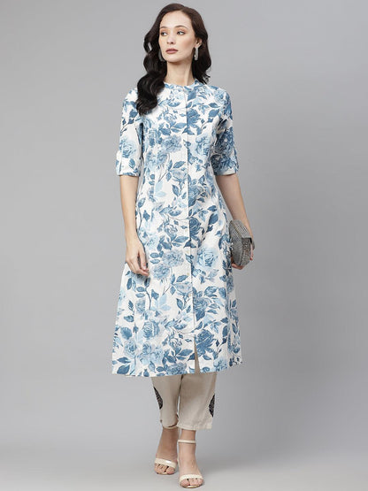  Floral Print Cotton Kurta -  world