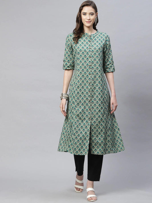  Green Cotton Flex Kurta -  world