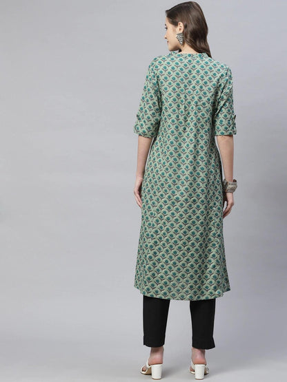  Green Cotton Flex Kurta -  world