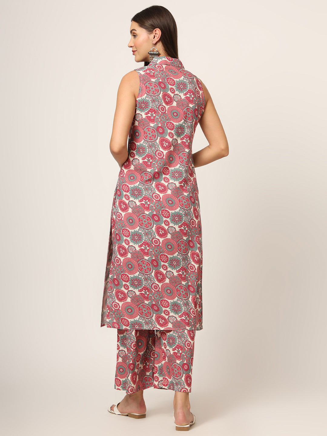 Maroon Printed Rayon Fabric Straight Kurta