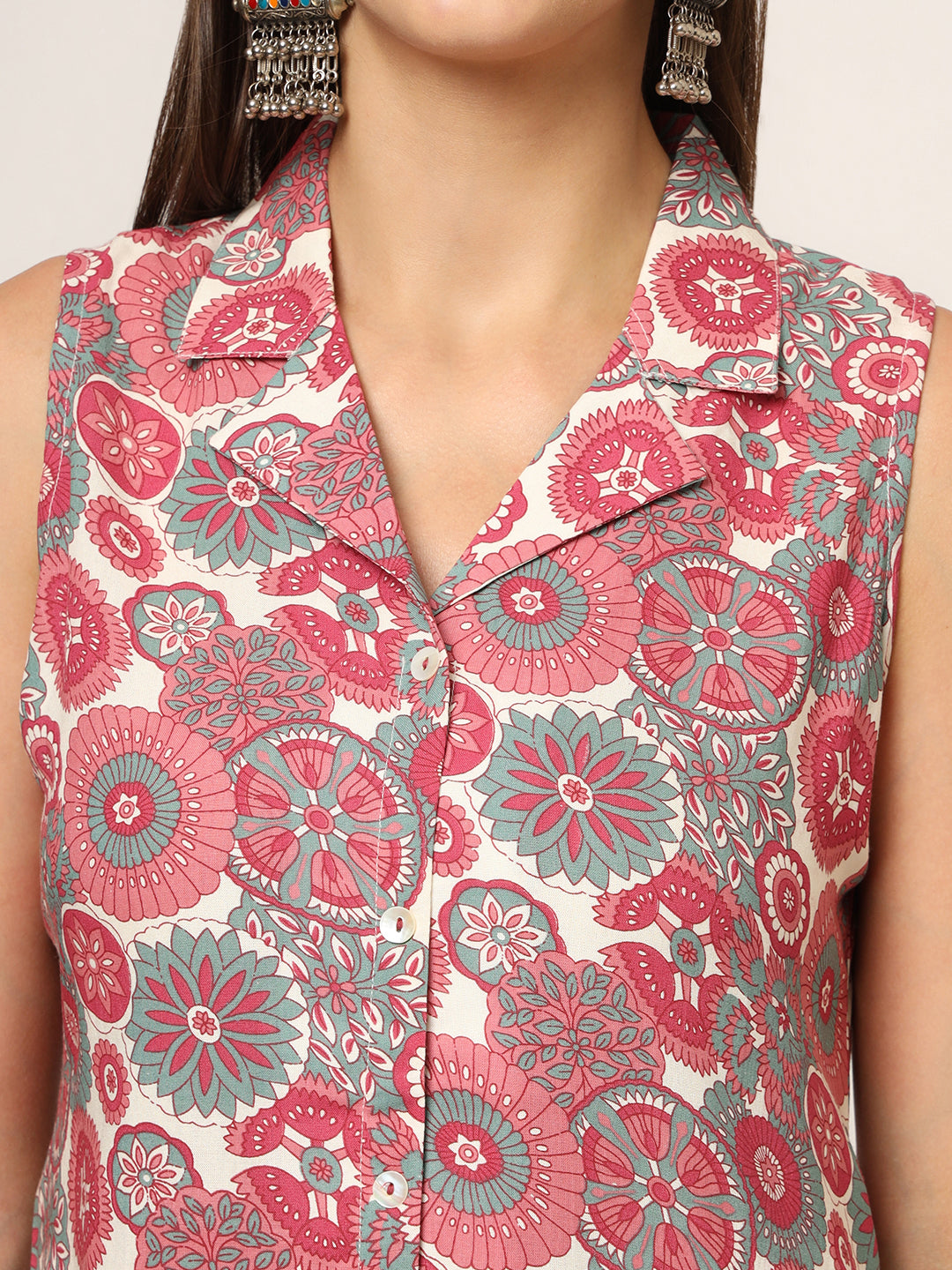 Maroon Printed Rayon Fabric Straight Kurta