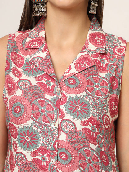 Maroon Printed Rayon Fabric Straight Kurta