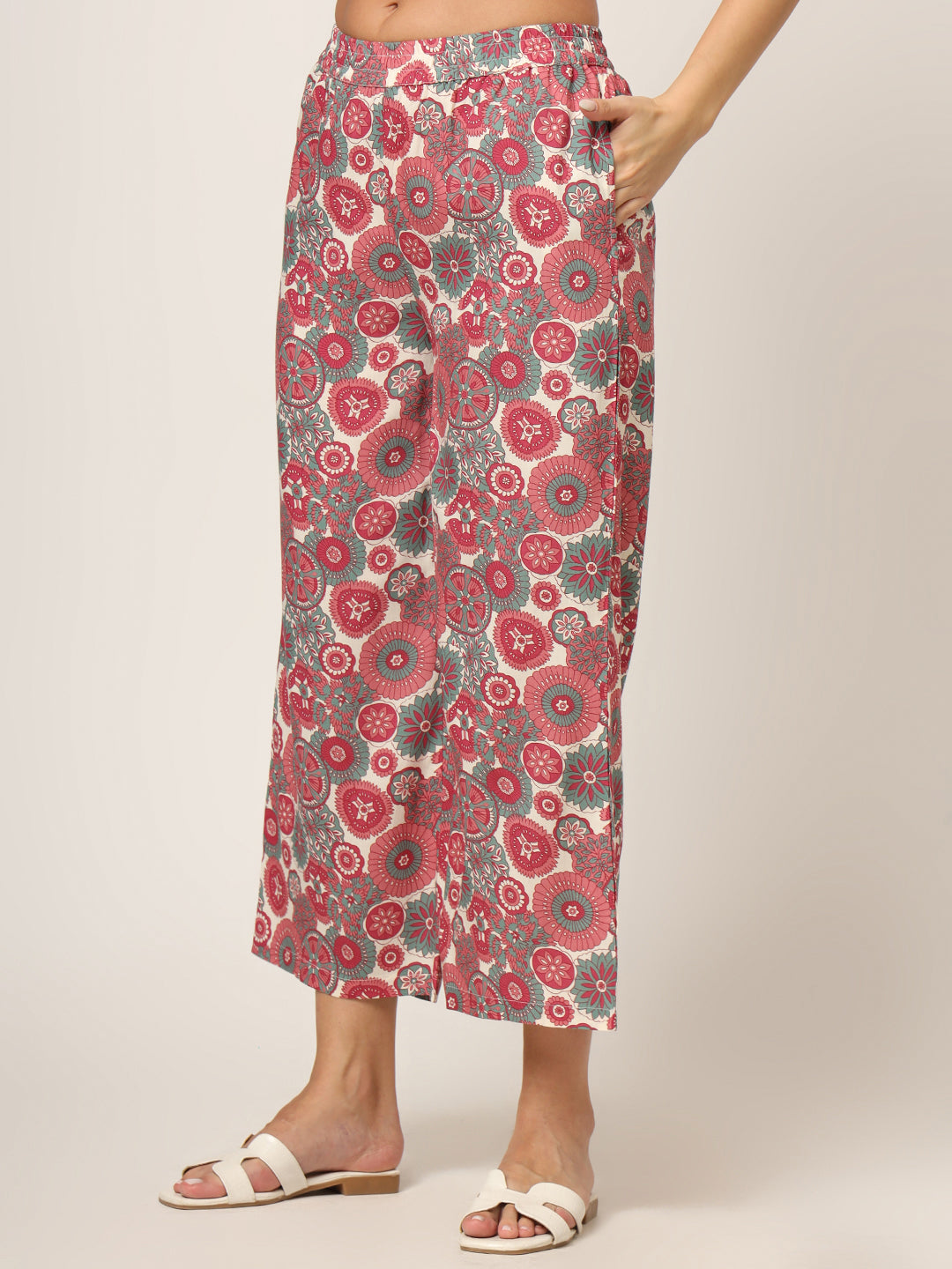 Maroon Printed Rayon Fabric Straight Kurta