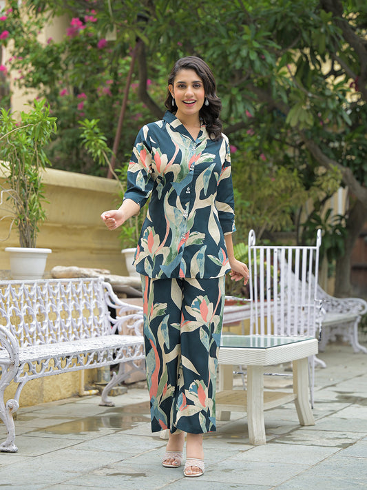 Crystal Viscose Muticolor Digital Print Co-ords Sets