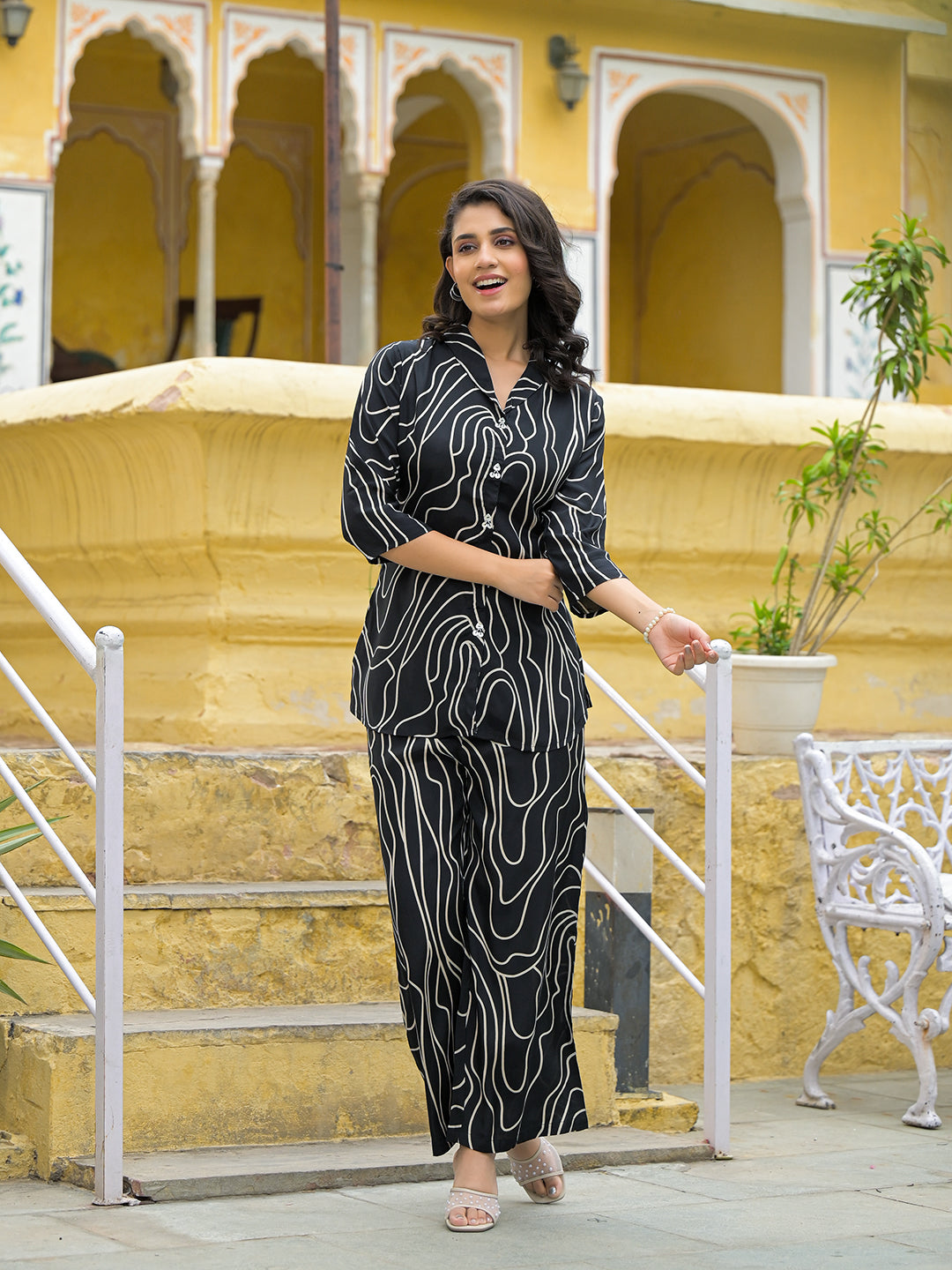 Crystal Black Printed Co-ords Sets