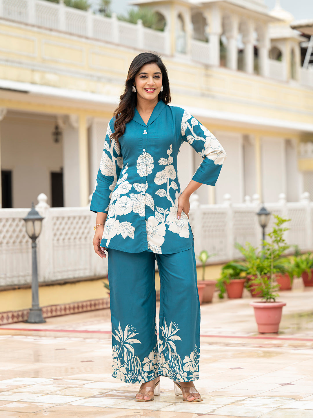 Teal Muslin Co-ords sets