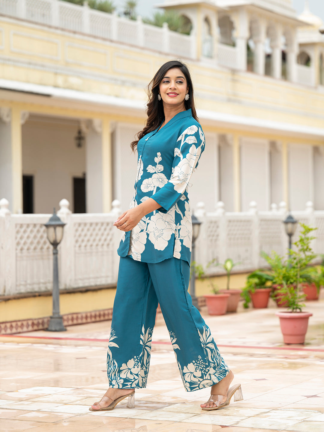 Teal Muslin Co-ords sets