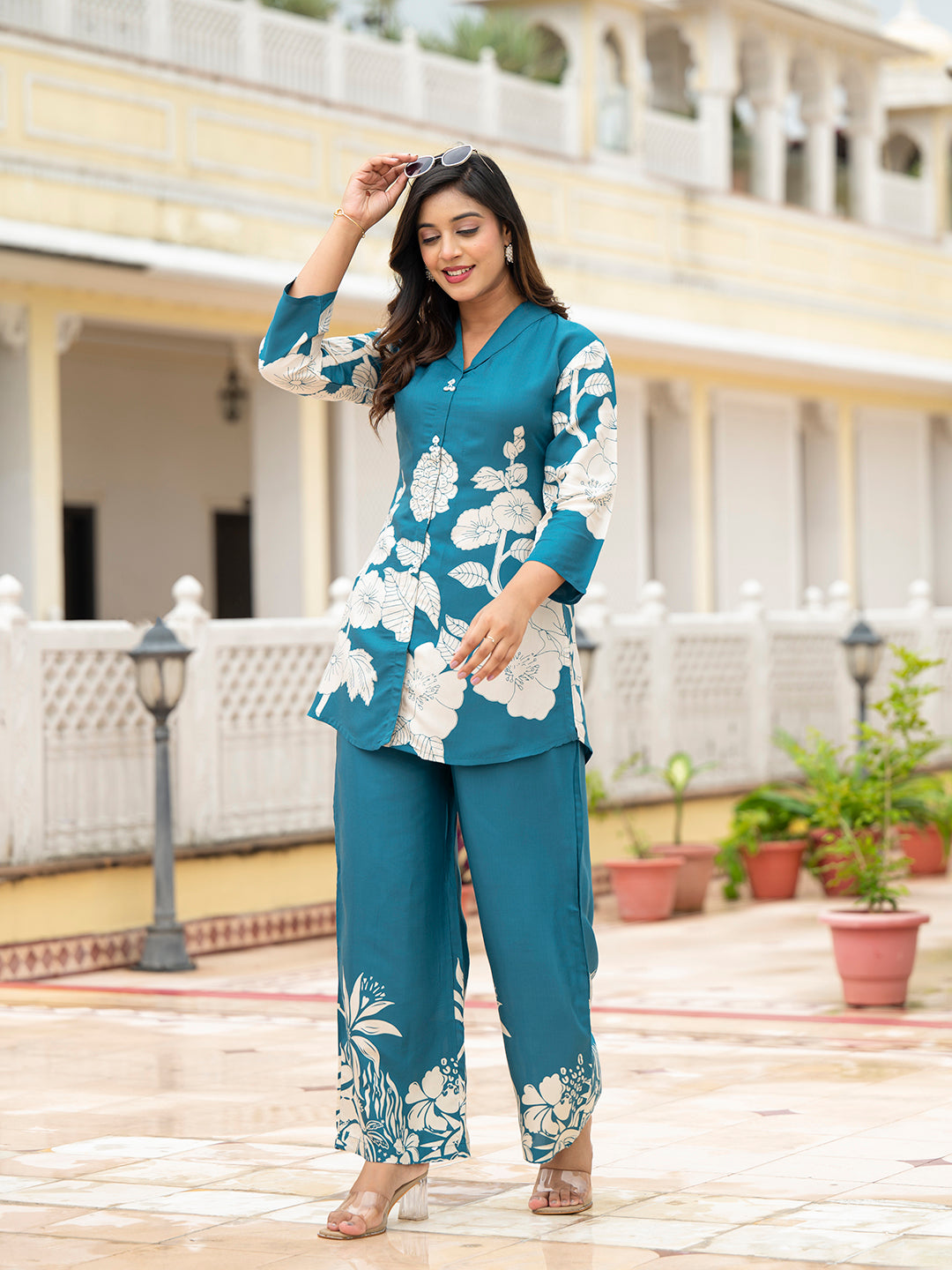 Teal Muslin Co-ords sets