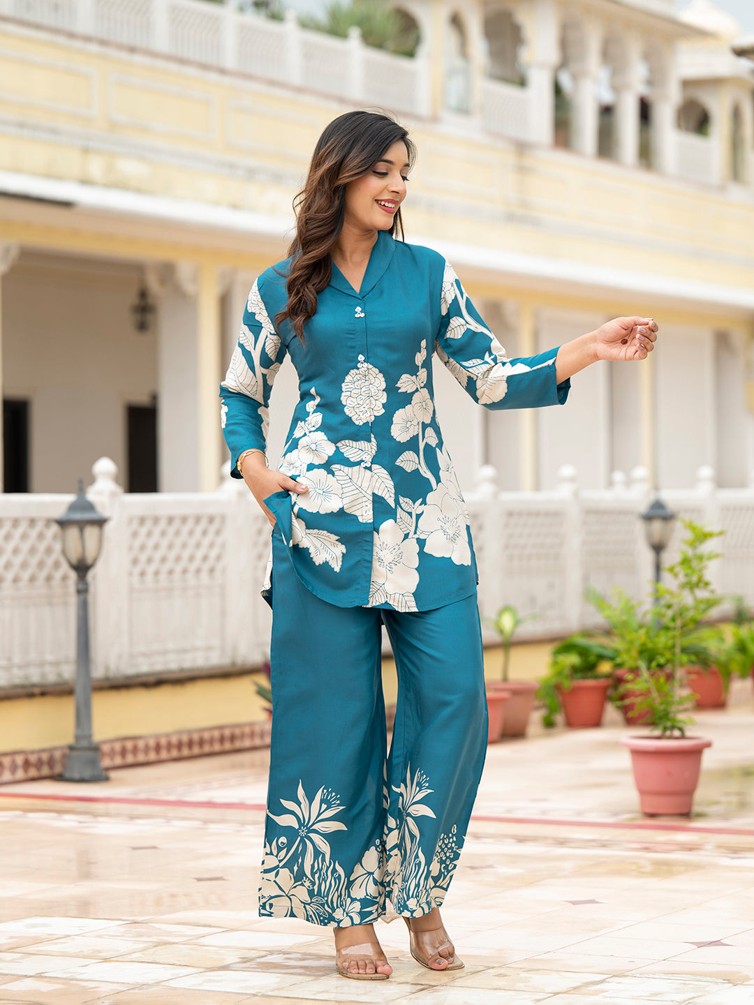 Teal Muslin Co-ords sets
