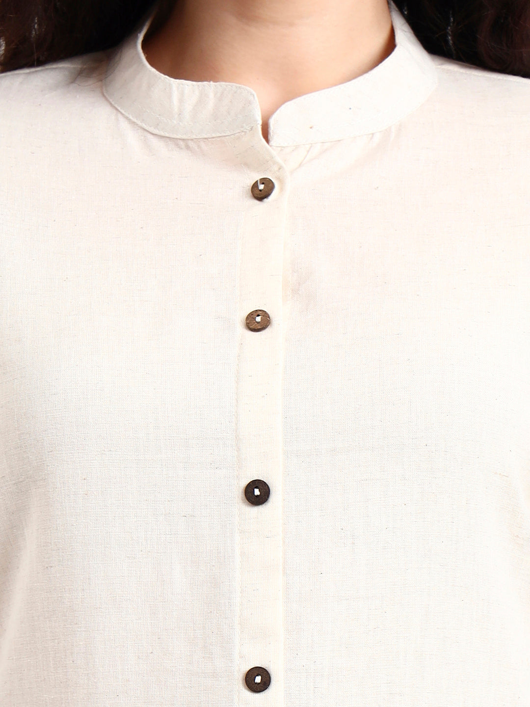 Off White Embroidered Cotton Top