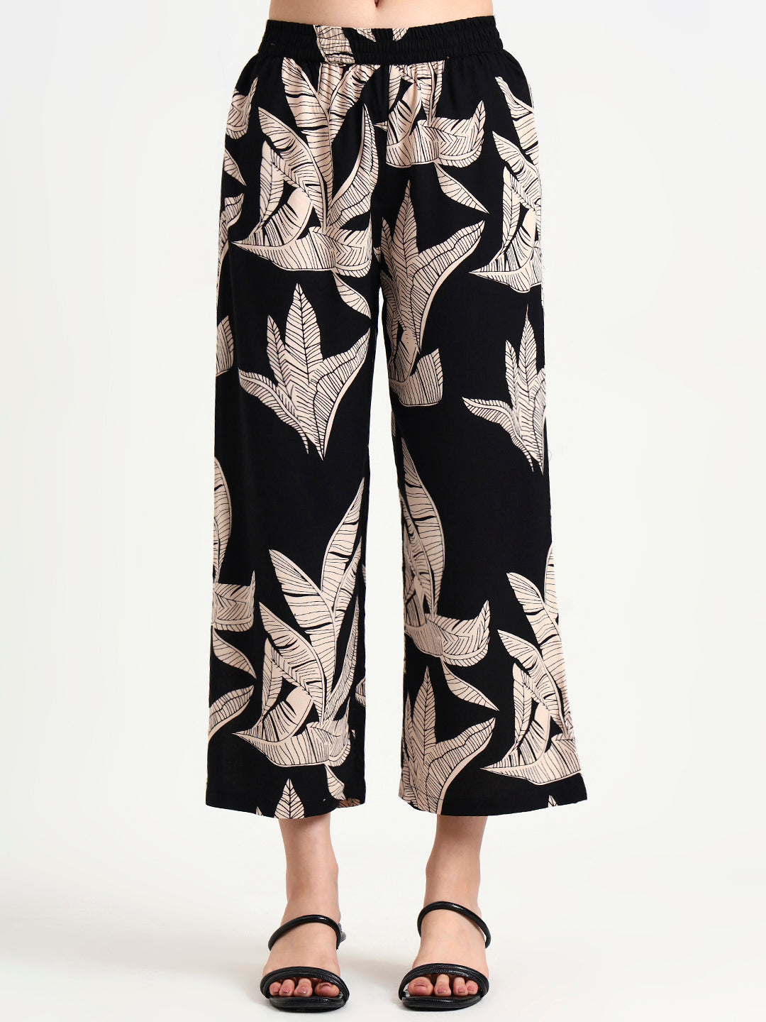 Black Floral Printed Rayon Kurta Pant Sets