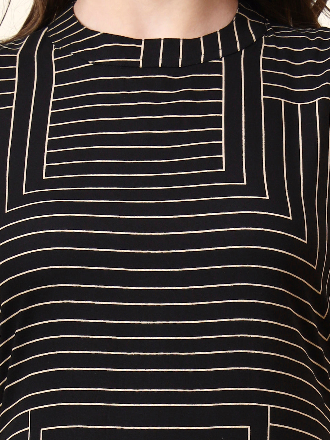 Divena Black Boat Neck Sleeveless Rayon Co-ord Sets