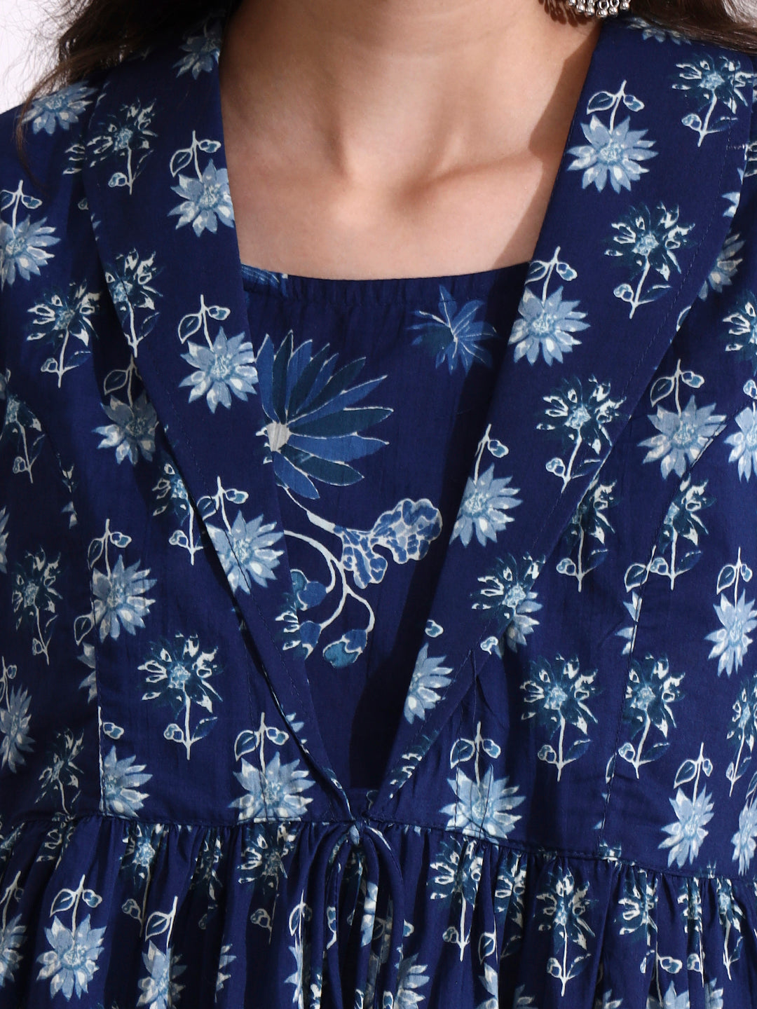 Blue Lepal Coller Peplum Top