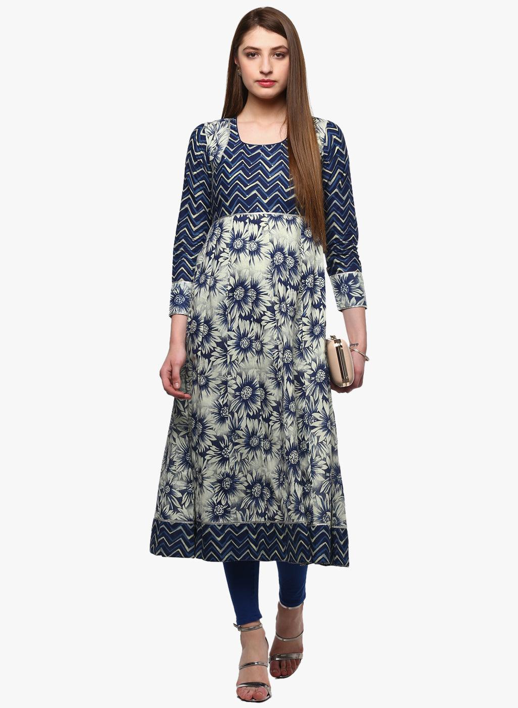  Indigo Printed Anarkali -  world