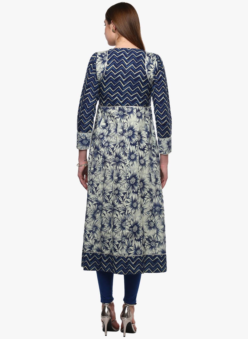  Indigo Printed Anarkali -  world