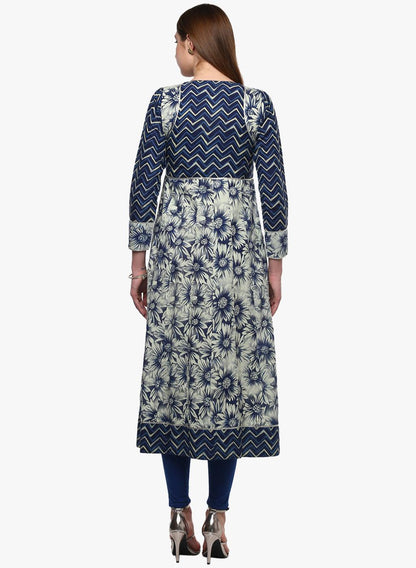  Indigo Printed Anarkali -  world