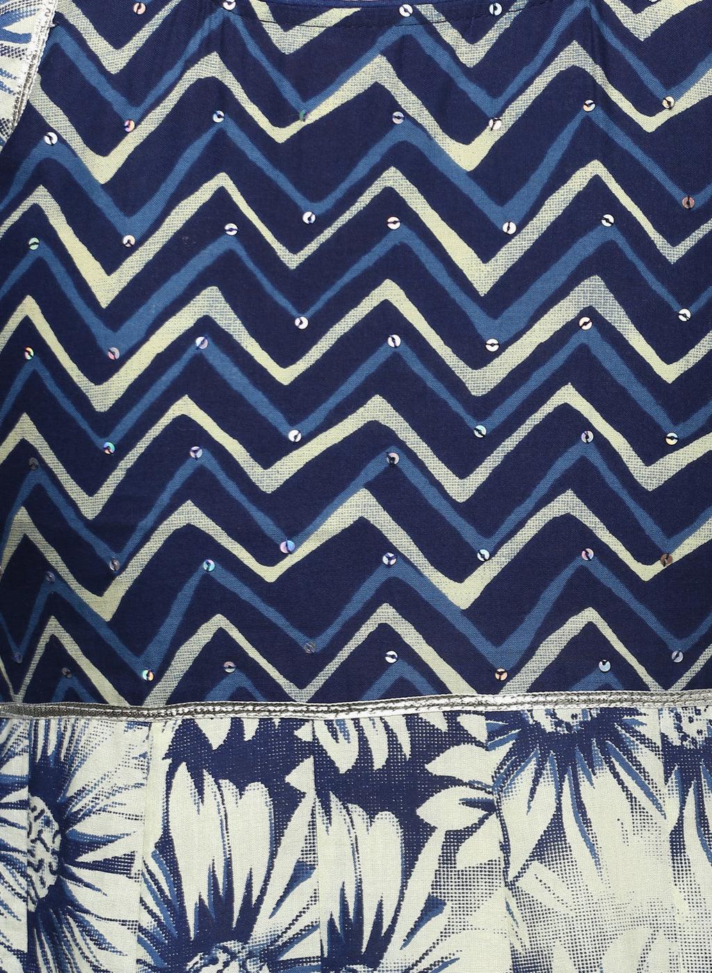  Indigo Printed Anarkali -  world