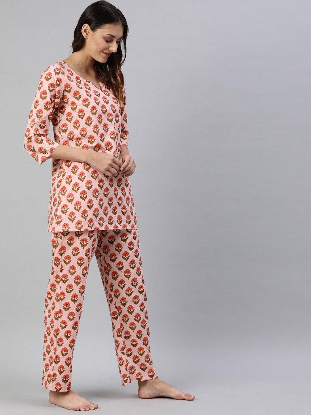  Pink Cotton Loungewear /Nightwear Set -  world