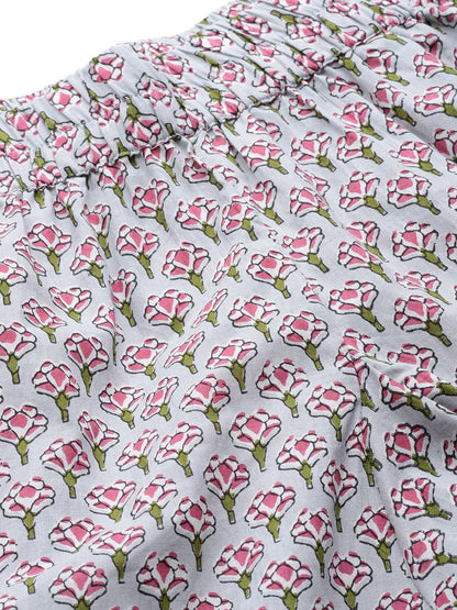  Grey Printed Loungewear/Nightwear -  world