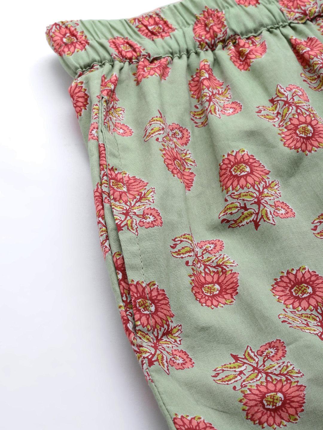  Green Printed Loungewear /Nightwear -  world