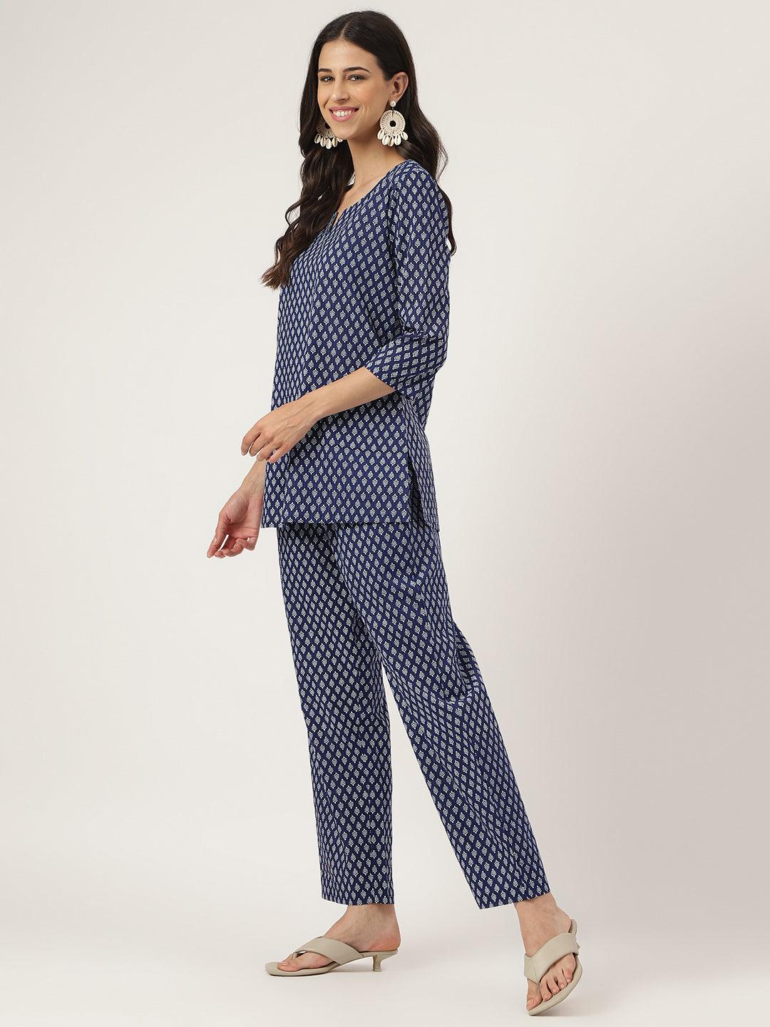  Blue Printed Loungewear/Nightwear -  world