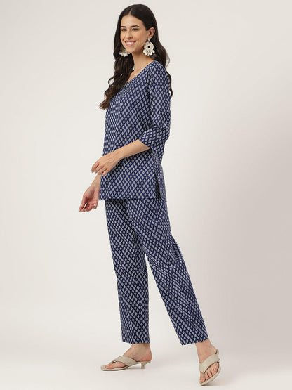  Blue Printed Loungewear/Nightwear -  world