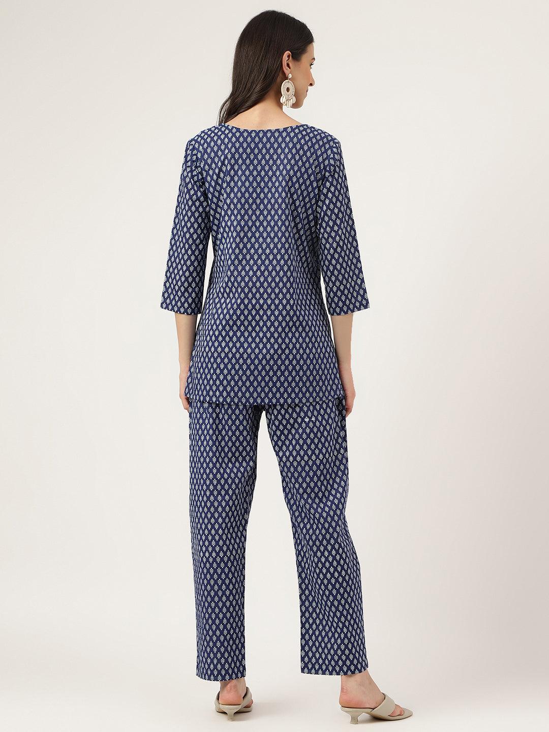  Blue Printed Loungewear/Nightwear -  world