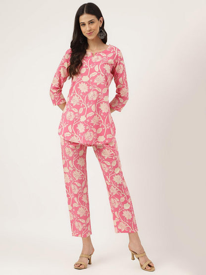  Pink Printed Loungewear/Nightwear -  world