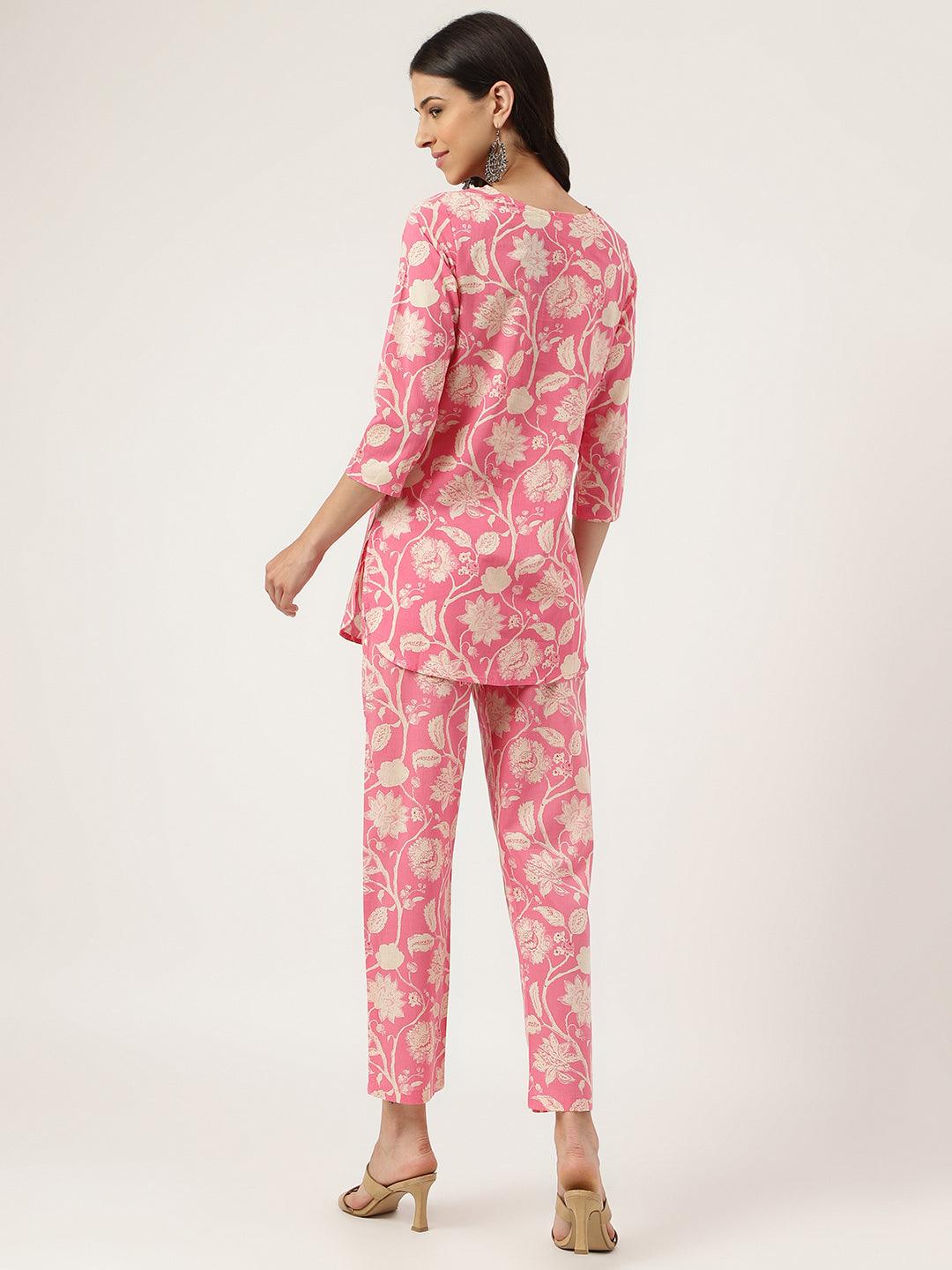  Pink Printed Loungewear/Nightwear -  world