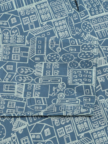  Teal Blue Printed Loungewear/Nightwear -  world